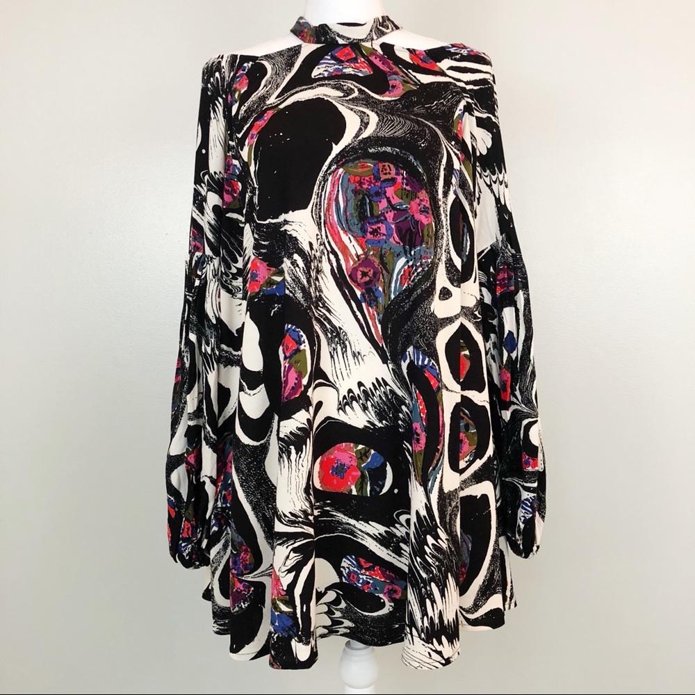 Free People • Black Multi Drift Away Top/Dress S